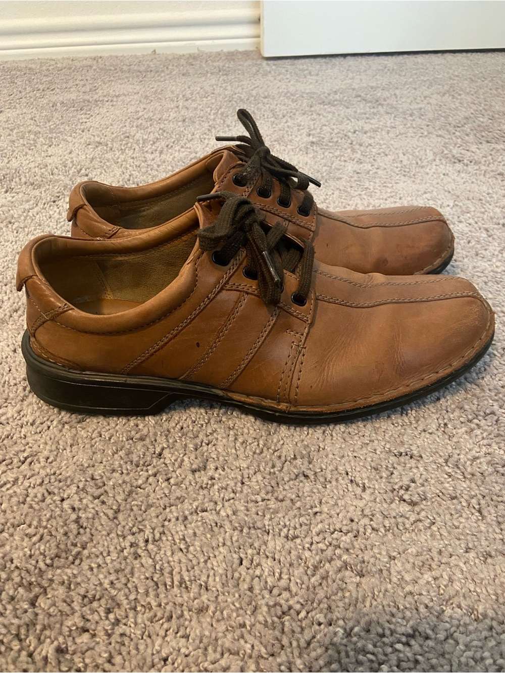 Clarks Men's Casual Leather Lace-Up Shoes - Brown Size 11